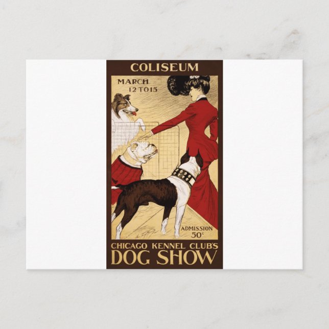 Chicago Kennel Club's Dog Show, Werbeplakat Postkarte (Vorderseite)