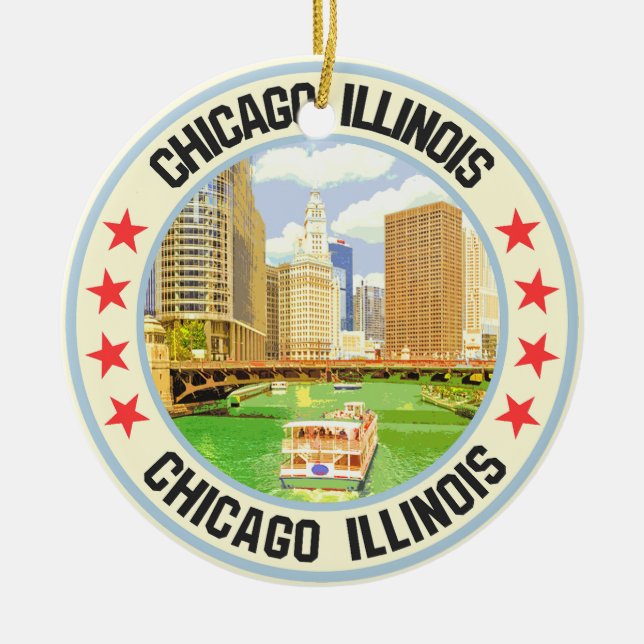 Chicago Keramik Ornament (Vorne)