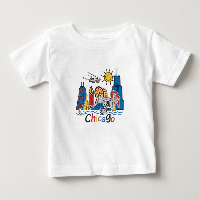 Chicago Kids Skyline Baby T-shirt (Vorderseite)