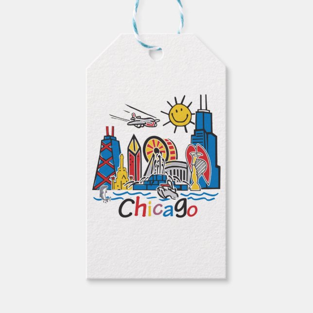 Chicago Kids Skyline Geschenkanhänger (Vorderseite)