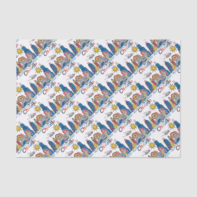 Chicago Kids Skyline Seidenpapier (Vorderseite)