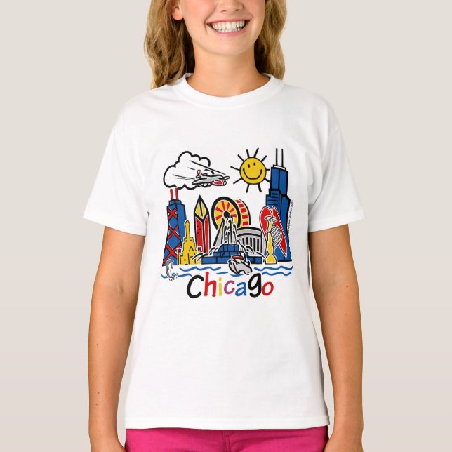 Chicago Kids Skyline T-Shirt (Vorderseite)