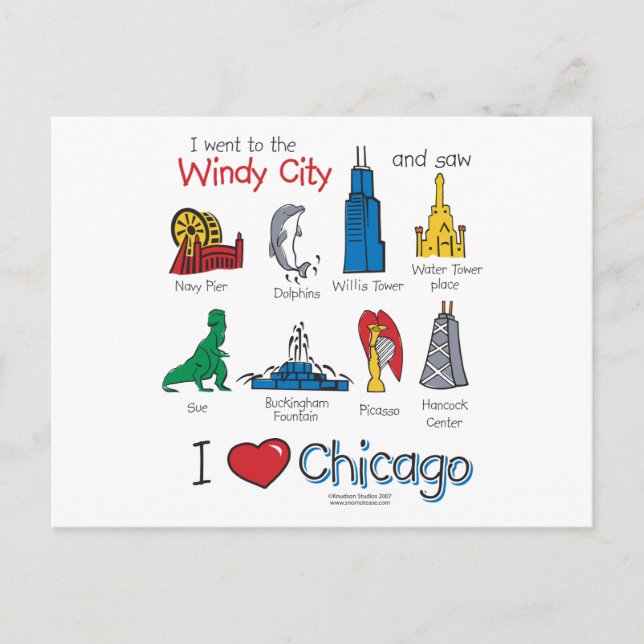 Chicago - Kinder-Icons-NEW-[Co Postkarte (Vorderseite)
