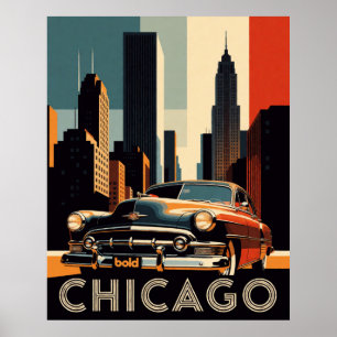 🌆 Chicago-Klassiker-Autoskyline-Fahrt Poster