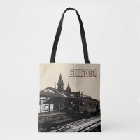 Chicago L 1950 Wasserfarbe Sepia Fotograf U-Bahn