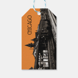 Chicago L 1950 Wasserfarbe Sepia Fotograf U-Bahn Geschenkanhänger