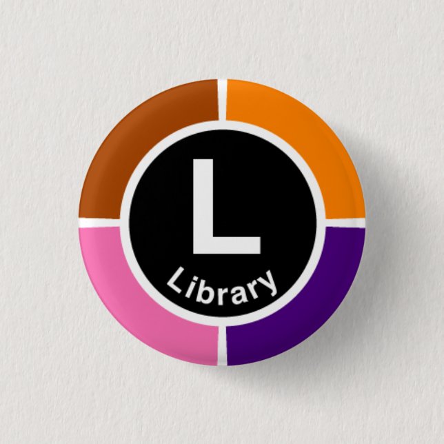 Chicago L Bibliotheks-Schleife Button (Vorderseite)