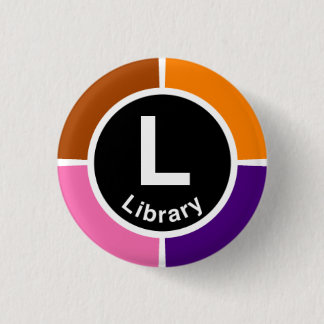 Chicago L Bibliotheks-Schleife Button