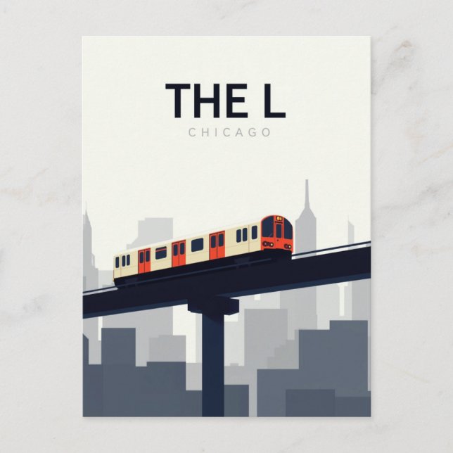 Chicago 'L' Hochbahn Postkarte (Vorderseite)