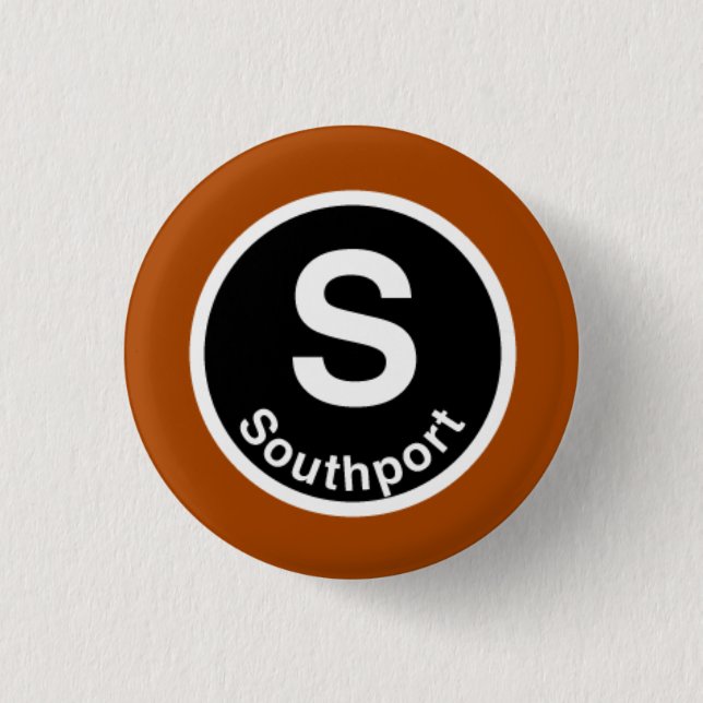 Chicago L Southport Brown Linie Button (Vorderseite)