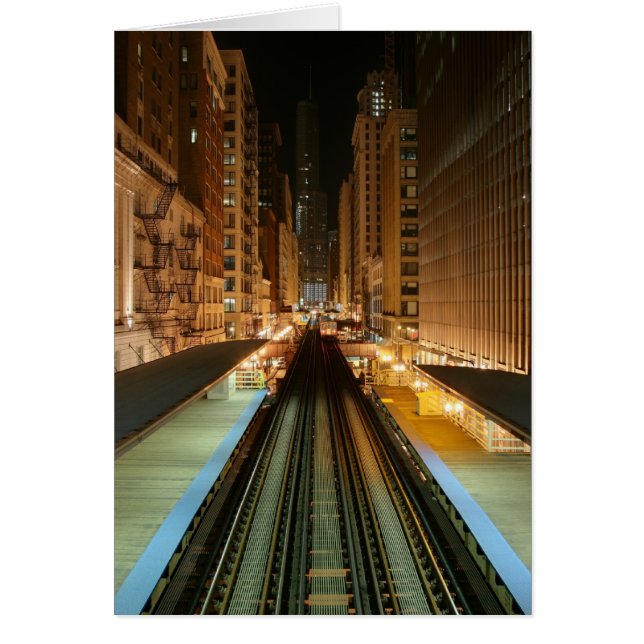 Chicago 'L' Station in der Nacht (Vorne)
