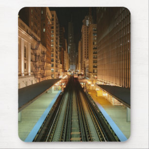 Chicago "L" Station nachts Mousepad