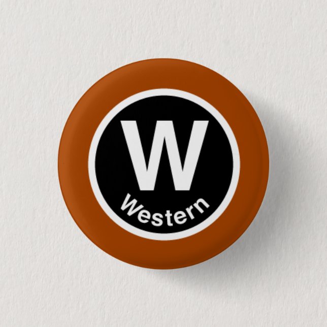 Chicago L Western-Brown-Linie Button (Vorderseite)