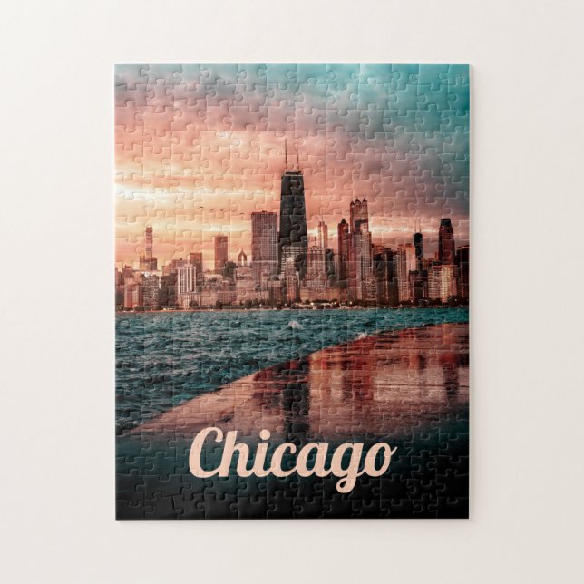 Chicago Landschaftlich Puzzles City Art Hard Jigsa (Vertikal)