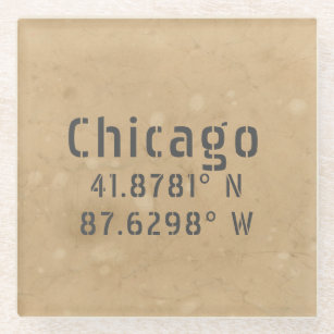 Chicago Latitude Longitude II Glasuntersetzer