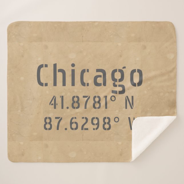 Chicago Latitude Longitude II Sherpadecke (Vorderseite (Horizontal))
