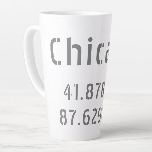 Chicago Latitude Longitude Milchtasse (Linke Ecke)