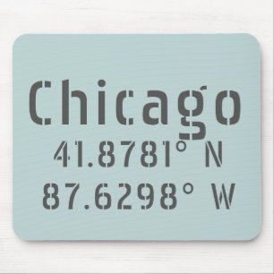 Chicago Latitude Longitude Mousepad
