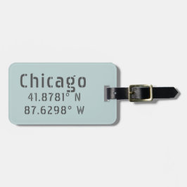 Chicago Latitude Longitude Personalisiert Gepäckanhänger