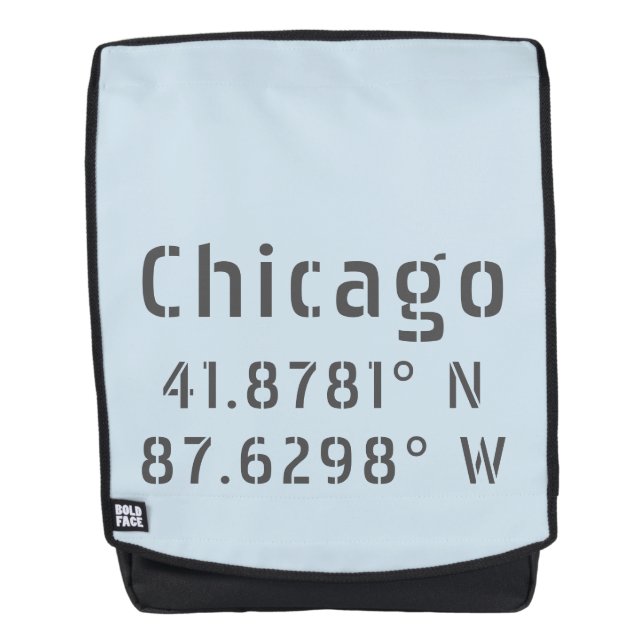 Chicago Latitude Longitude Rucksack (Vorderseite)