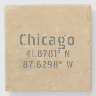 Chicago Latitude Longitude Steinuntersetzer