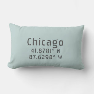 Chicago Latitude Longitude Throw Kissen
