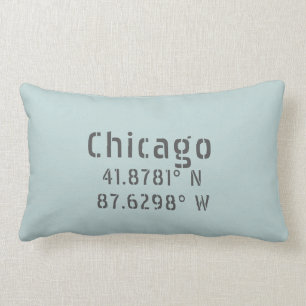 Chicago Latitude Longitude Throw Kissen