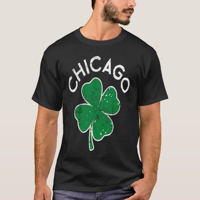 Chicago Lucky C St Patrick's Day Distress T-Shirt (Vorderseite)