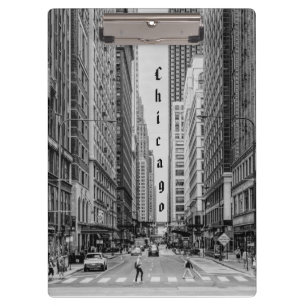 Chicago Madison Street Grayscale Clipboard Klemmbrett