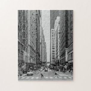 Chicago Madison Street Grayscale Jigsaw Puzzle