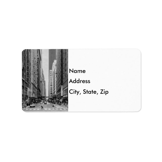Chicago Madison Street Grayscale Label Adressaufkleber (Vorne)