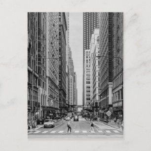 Chicago Madison Street Grayscale Postcard Postkarte