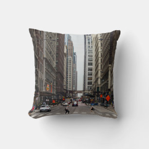 Chicago Madison Street Throw Pillow Kissen