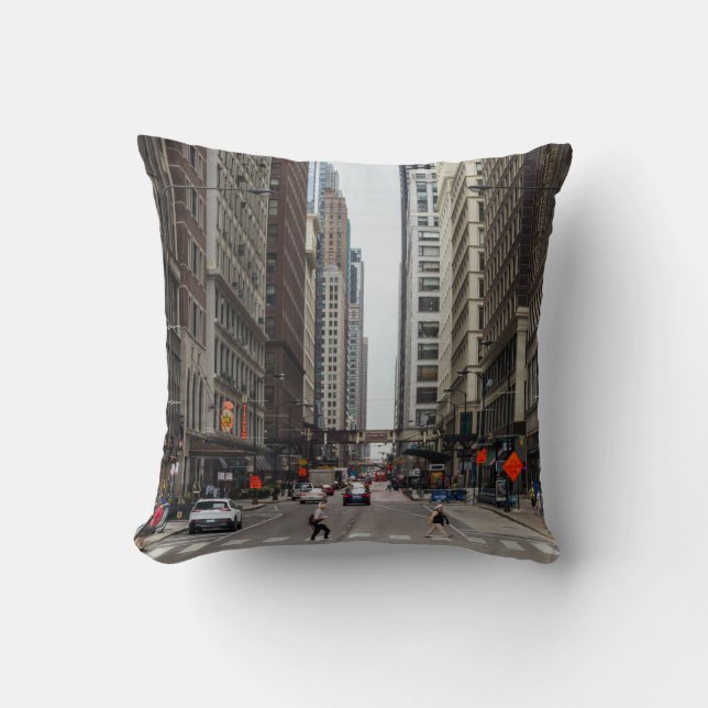 Chicago Madison Street Throw Pillow Kissen (Vorderseite)