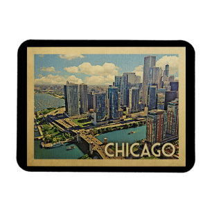 Chicago Magnet Illinois Vintage Travel