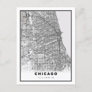 Chicago Map Feiertagspostkarte