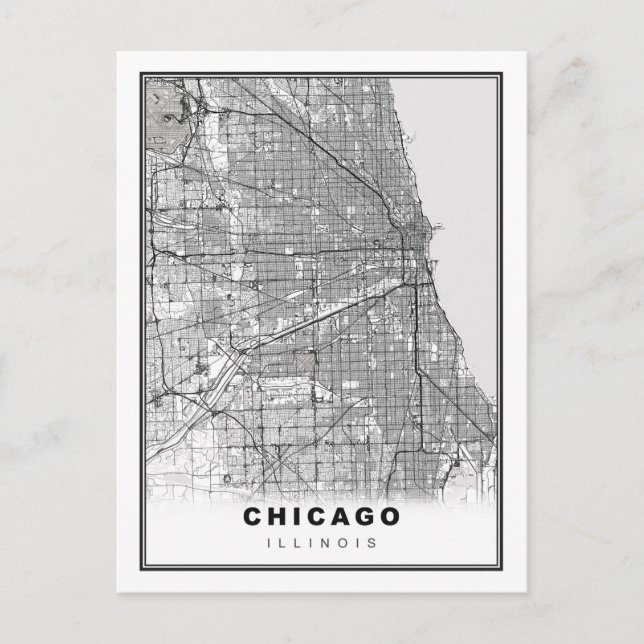 Chicago Map Feiertagspostkarte (Vorderseite)