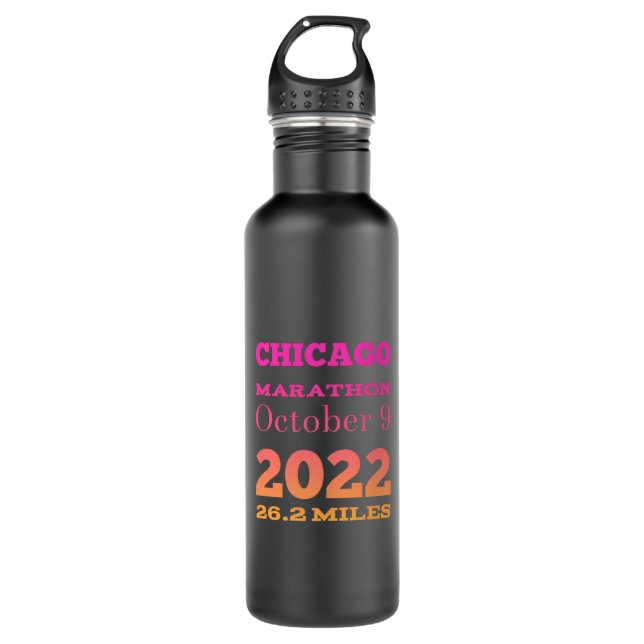 Chicago Marathon 2022 Edelstahlflasche (Vorderseite)