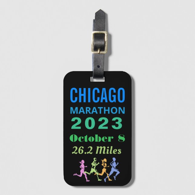 Chicago Marathon 2023 Gepäckanhänger (Vorderseite Vertikal)