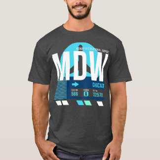 Chicago MDW Flughafen Code Gepäckanhänger Midway T-Shirt