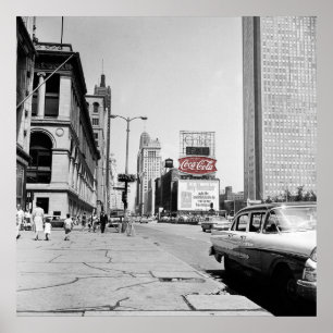 Chicago Michigan Avenue 1963 Colorsplash Vintag Poster