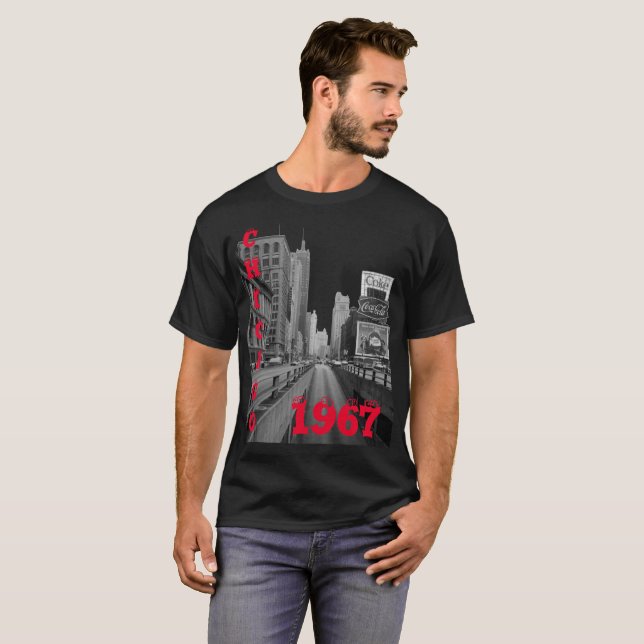Chicago Michigan Avenue 1967 Street Scene T-Shirt (Vorne ganz)