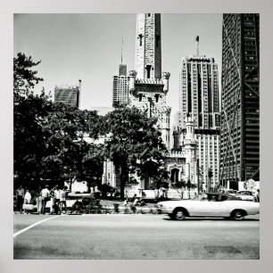 Chicago Michigan Avenue 1971 Vintage Fotografie Poster