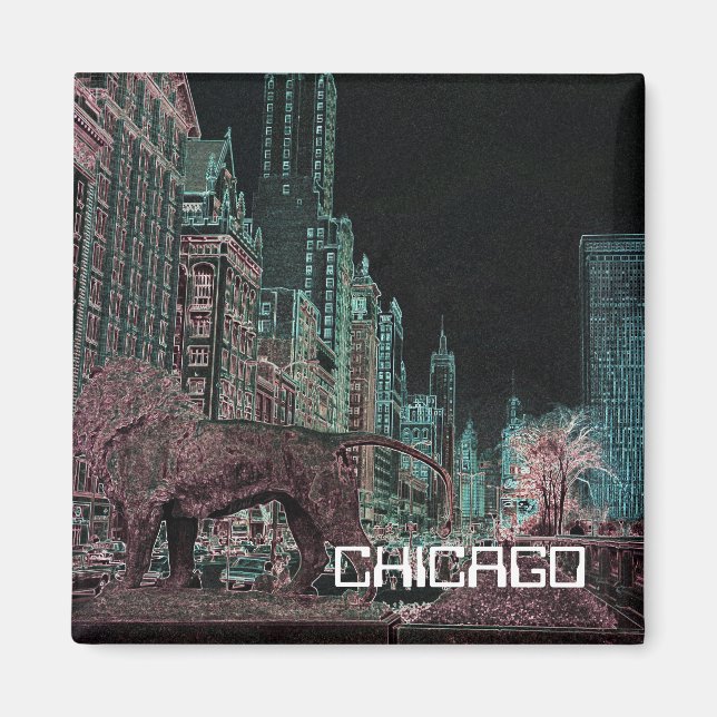 CHICAGO MICHIGAN AVENUE @ ART MUSEUM 1967 NEON MAGNET (Vorne)