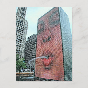 Chicago Millennium Park Illinois Face Postkarte