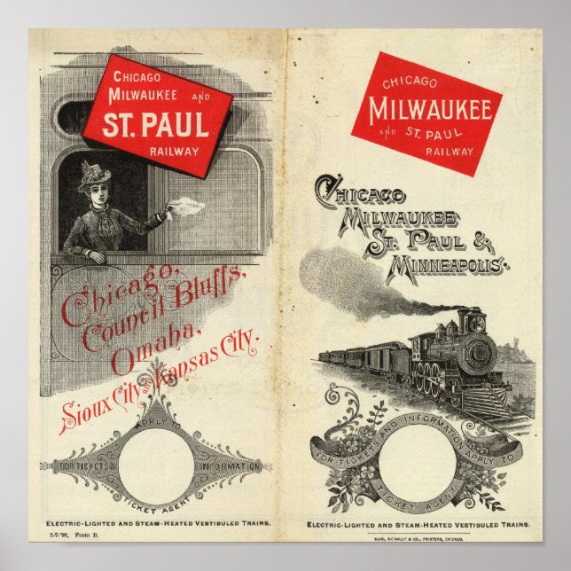 Chicago Milwaukee und St. Paul Railway Poster (Vorne)