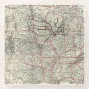 Chicago Milwaukee und St- Paulrelais und Glasuntersetzer