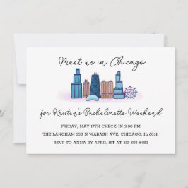 Chicago Minimalistisch Bachelorette Einladung