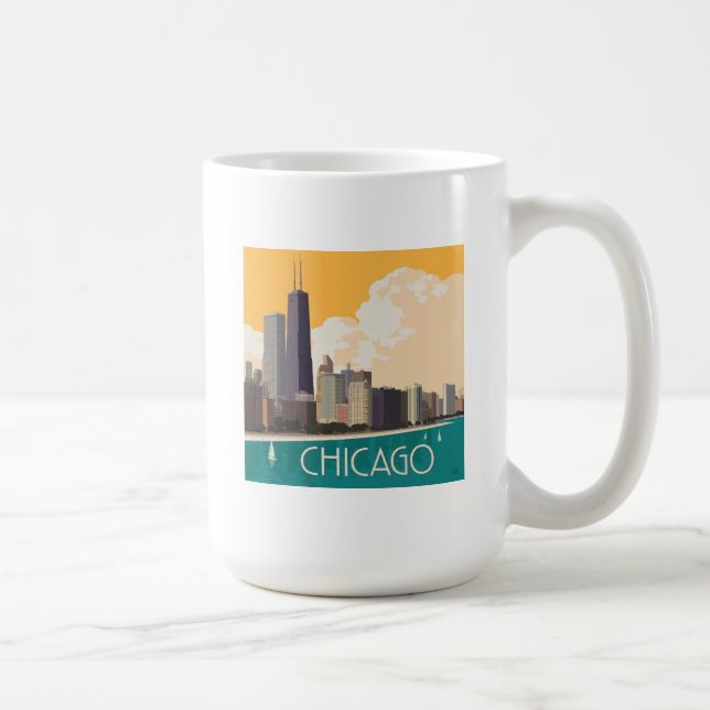 Chicago | Modern Skyline Kaffeetasse (Rechts)