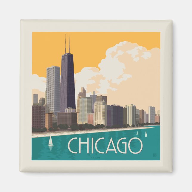 Chicago | Modern Skyline Magnet (Vorne)